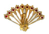Art Deco Parrot Vintage Prong-Set Ruby Red Stones Figural Pin Brooch