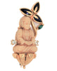 Jomaz Buddha Lotus Blossoms Vintage Figural Costume Pin Brooch