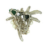 Swoboda Pearl Blossoms & Jade Leaves Vintage Figural Pin Brooch