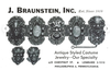 Braunstein 1952 Horned Smiling Devil Faustus Gold Plated Cartouche Bracelet