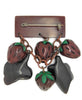 Bakelite Bar Strawberries & Leaves Vintage Dangle Figural Brooch