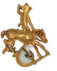 Bauman Massa Reinad Cowboy Bucking Bronco Vintage Figural Costume Brooch