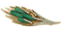 Carnegie Jade Cattails Vintage Figural Costume Brooch