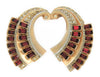 Coro Duette Royal Arches Fur Clips Vintage Costume Brooch Set