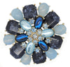 KJL Shining Blues Starburst Vintage Figural Costume Pin Brooch