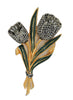 Coro Double Trembler Tulip Vintage Figural Costume Brooch