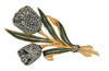 Coro Double Trembler Tulip Vintage Figural Costume Brooch
