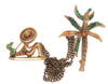 Gargano Garman Siesta Palm Moonlight Chatelaine Vintage Costume Brooch