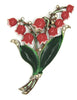 Trifari Sparkling Lilies of the Valley Fur Clip Vintage Figural Brooch