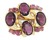 Reja Purple Glass Stone Gold Plate Massive Vintage Figural Pin Brooch