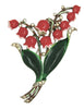 Trifari Sparkling Lilies of the Valley Fur Clip Vintage Figural Brooch