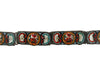 Antique Italian Mosiac Chip Floral 4 Copper Panel Bracelet - Early 1900s
