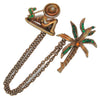 Gargano Garman Siesta Palm Moonlight Chatelaine Vintage Costume Brooch