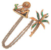 Gargano Garman Siesta Palm Moonlight Chatelaine Vintage Costume Brooch
