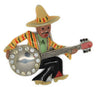 1940s DuJay Musician Mariachi Fur Clip Vintage Figural Costume Pin Brooch