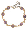 Purple Lucite Scarab Gold Plated Vintage Costume Figural Bracelet
