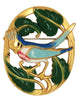 Coro Katz Robin Red Breast Enamel Oval Vintage Figural Pin Brooch