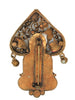 Czech Meditation High-End Temple Buddha Vintage Figural Costume Pin Brooch