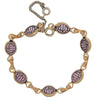 Purple Lucite Scarab Gold Plated Vintage Costume Figural Bracelet