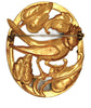 Coro Katz Robin Red Breast Enamel Oval Vintage Figural Pin Brooch