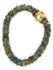 Beautiful Blues Sparkling Rhinestone Rope Vintage Magnetic Closure Bracelet
