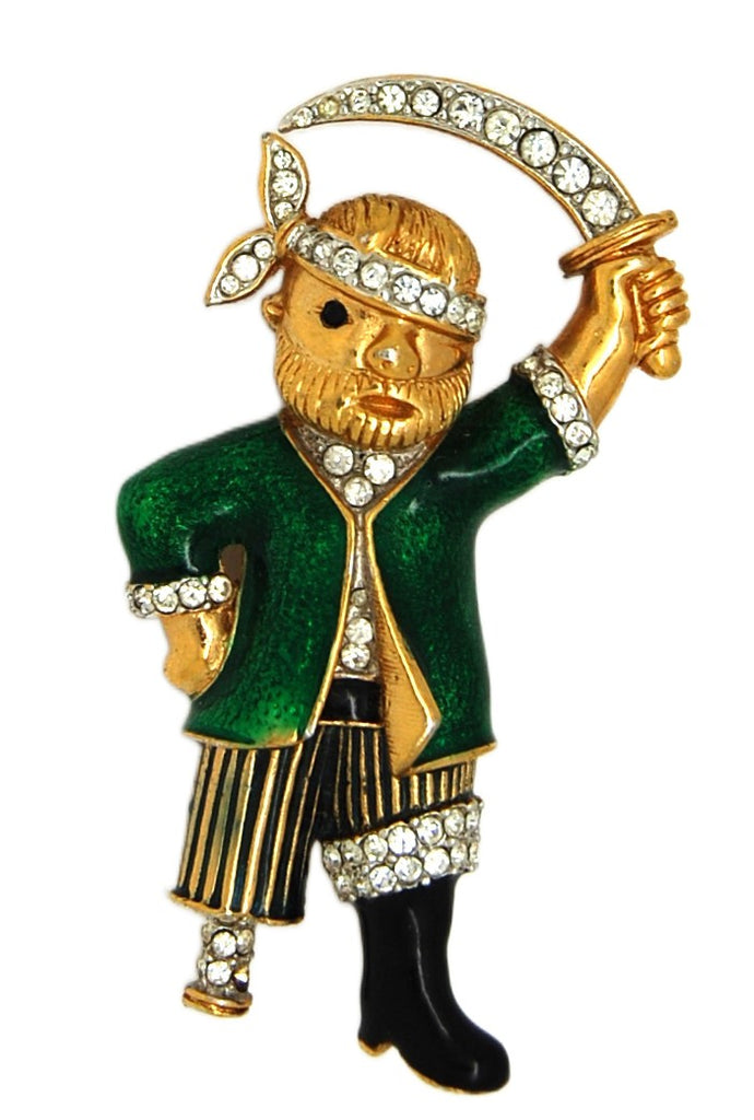 Ciner Peg Leg Pirate Vintage Figural Costume Pin Brooch