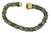 Beautiful Blues Sparkling Rhinestone Rope Vintage Magnetic Closure Bracelet