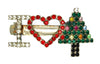 Bauer I Love Christmas Heart Tree Vintage Figural Hair Clip