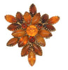 Beau Jewels Amber & Rootbeer Dog Tooth Vintage Costume Brooch