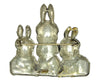 Block Black Triple Rabbit Bunny Figural Vintage Pin Brooch