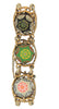 Celebrity Moroccan Matrix 5 Panel Poured Glass Cabochon Vintage Costume Bracelet