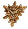 Beau Jewels Amber & Rootbeer Dog Tooth Vintage Costume Brooch