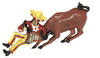 Bauman Massa BM Bull Wrangler Vintage Costume Figural Pin Brooch 1940s