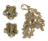 Pretty Pastels Vintage Figural Floral Brooch & Earrings Set 1950s