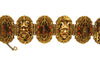 Braunstein 1952 Horned Smiling Devil Faustus Gold Plated Cartouche Bracelet
