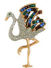 Windsor Flamingo Pave Rhinestones Vintage Figural Costume Brooch