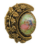 Freirich Couples Half Moon Vintage Figural Pin Brooch