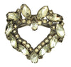 Heart Valentines Sweetheart Pot Metal Rhinestone Vintage Figural Pin Brooch