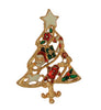Christmas Holiday Tree Enamel Ornaments Vintage Figural Pin Brooch