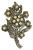 Little Nemo Floral Clear Stones Multi-Blossom Vintage Figural Costume Brooch