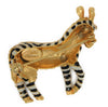 Carnegie Enamel Striped Zebra Vintage Figural Costume Brooch