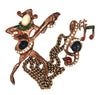 Mandle Slater Mandolin Player Treble Clef Chatelaine Vintage Figurals Brooch