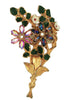 Corocraft Big Gorgeous Double Blossom Floral Vintage Figural Brooch