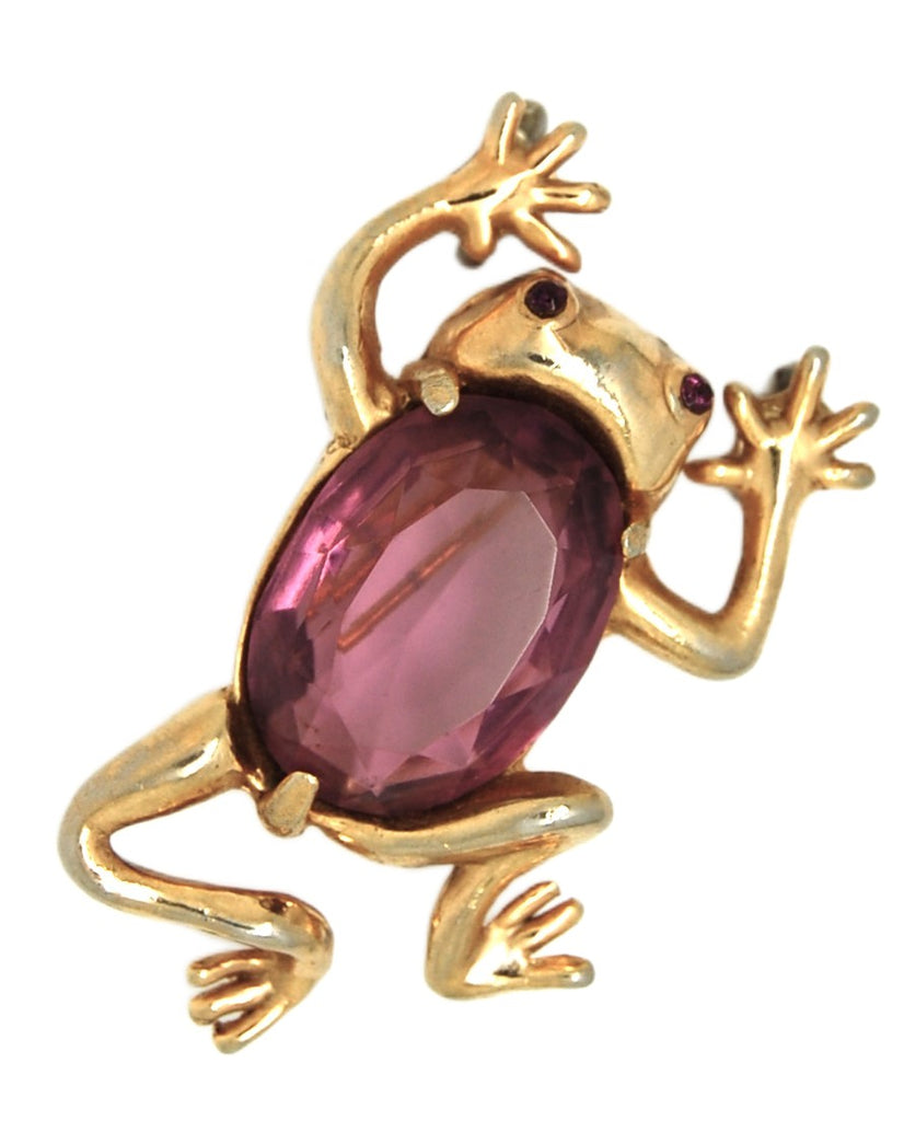 Reja Sterling Vermeil Tree Frog Vintage Costume Figural Pin Brooch - 1940s