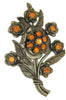 Little Nemo Floral Amber Multi-Blossom Vintage Figural Costume Brooch