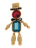 Corocraft Colorful Bowtie Clown Dangling Vintage Figural Costume Brooch