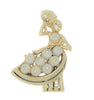 Coro Small Series Umbrella Flower Lady Vintage Figural Costume Brooch
