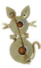 Dodds Headlight Kitty Cat Vintage Figural Costume Brooch