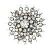 Beau Silver-Tone Starburst Snowflake Rhinestones Vintage Figural Brooch