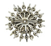 Beau Silver-Tone Starburst Snowflake Rhinestones Vintage Figural Brooch